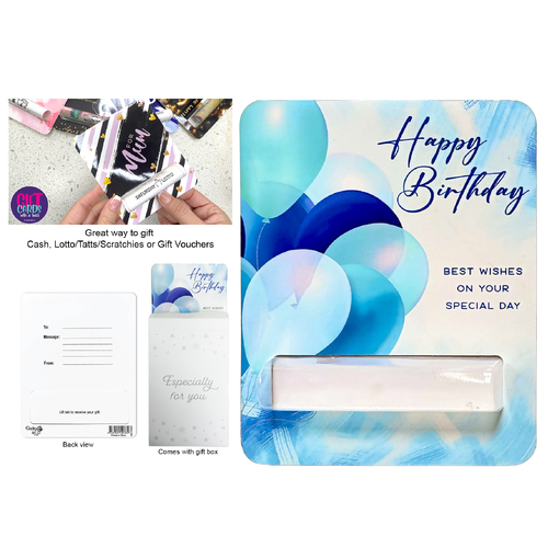 Gift Card w/Twist - Birthday Blue