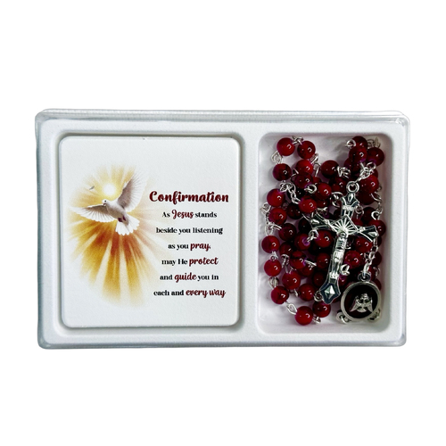 Confirmation Rosary and Plaque Set