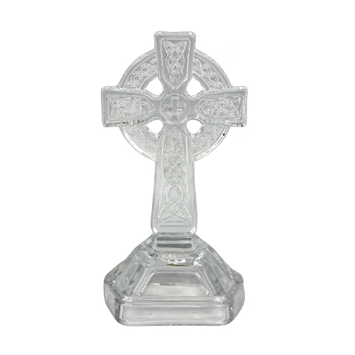 Glass Cut Celtic Standing Cross - 175mm