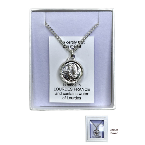 Our Lady of Lourdes w/Water Medal & Chain