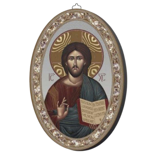 Icon Wood Oval Plaque - Christ the Teacher