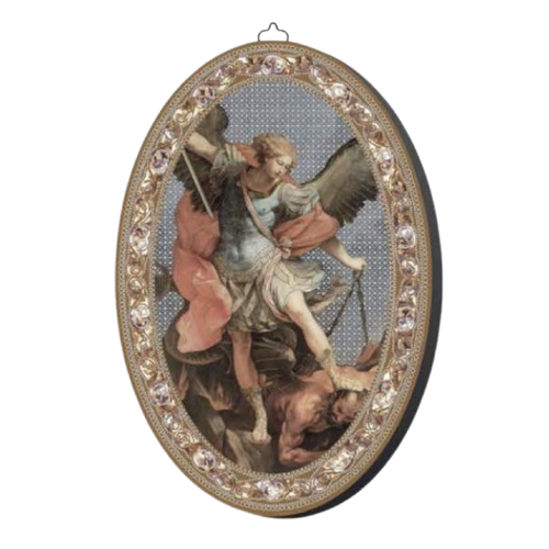 Icon Wood Oval Plaque - Saint Michael