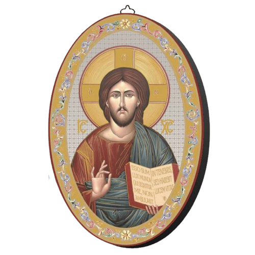 Icon Oval Wood Plaque - Christ the Teacher