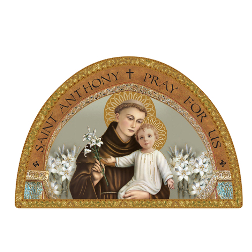 Icon Arch Wood Plaque - Saint Anthony