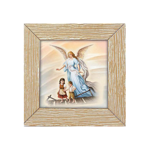 Wood Look Frame Guardian Angel