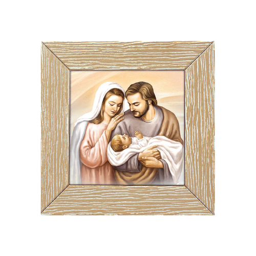 Wood Look Frame Holy Family