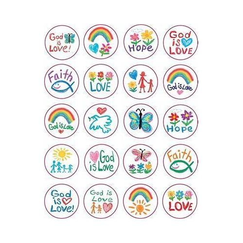 Stickers - Faith: Kid-Drawn (Packet of 120)