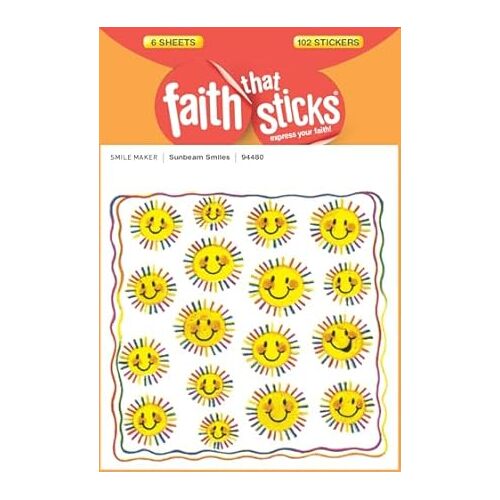 Sunbeam Smiles (6 Sheets, 102 Stickers) (Stickers Faith That Sticks Series)