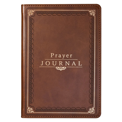 Prayer Journal with Scriptures Brown Luxleather