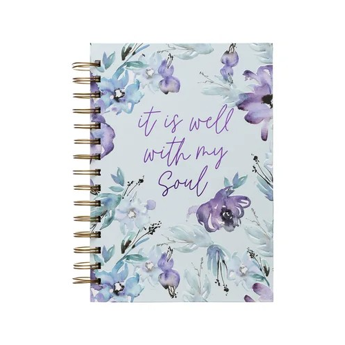 Journal: It is Well With My Soul, Blue/Purple Floral