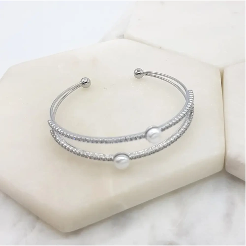 Bangle w/Pearl Silver