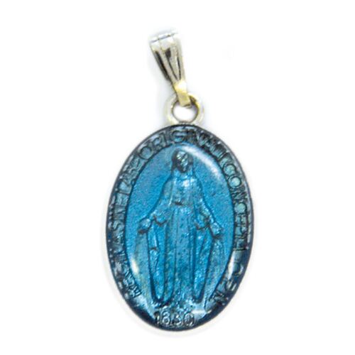 Miraculous Medal Blue Enamel - 22mm