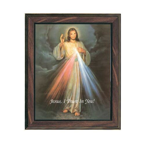 Wood Frame Divine Mercy