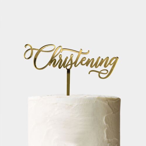 Cake Topper - Christening [Finish: Gold Mirror]